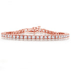 14k  White, Rose or Yellow Gold Natural Brilliant Round Diamonds Tennis Bracelet