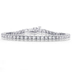 14k  White, Rose or Yellow Gold Natural Brilliant Round Diamonds Tennis Bracelet
