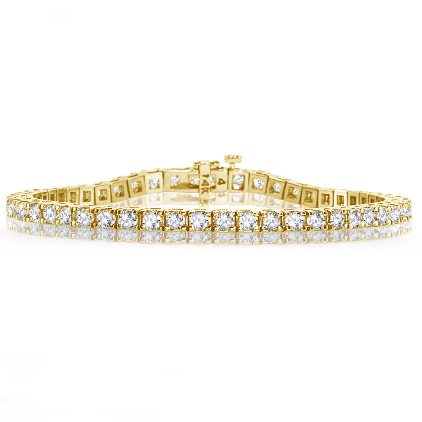 14k  White, Rose or Yellow Gold Natural Brilliant Round Diamonds Tennis Bracelet